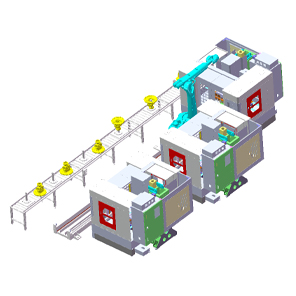 机器人机床上下料3d模型