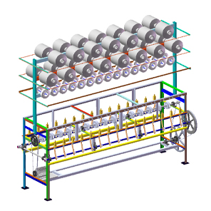 松紧带织机3d模型