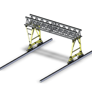 地轨式龙门吊行车step模型